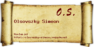 Olsovszky Simeon névjegykártya